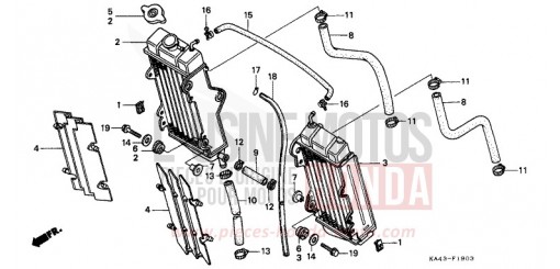 RADIATORE (4) CR250RK di 1989